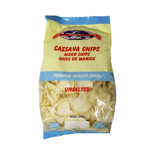 Purvi Cassava Chips Unsalted 200g
